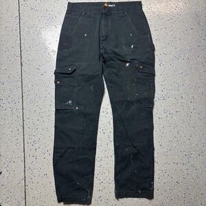Carhartt Cargo Pants Mens 34x34 Black B342 Relaxed Fit Ripstop Utility Workwear